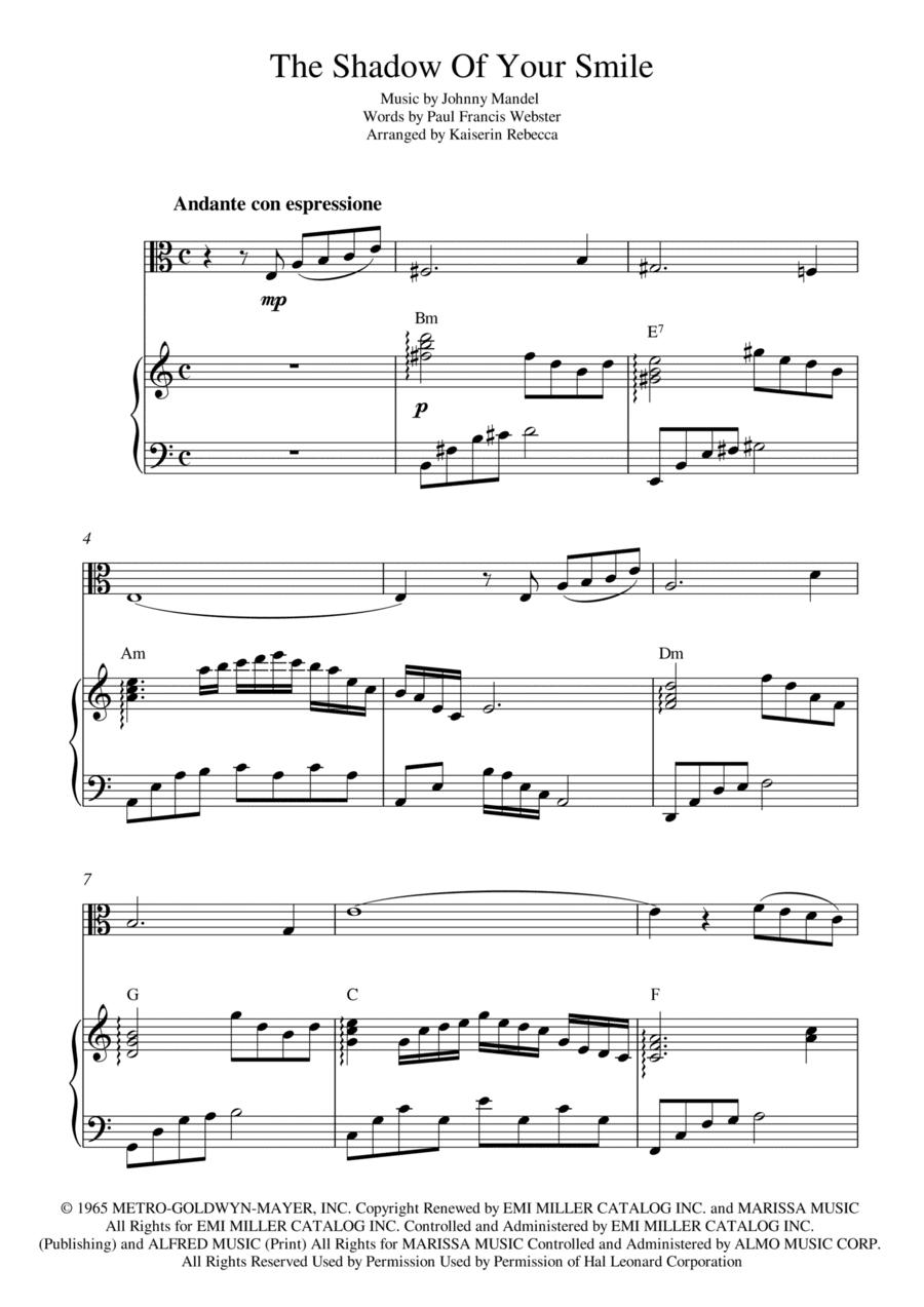 The Shadow Of Your Smile (arr. Kaiserin Rebecca)