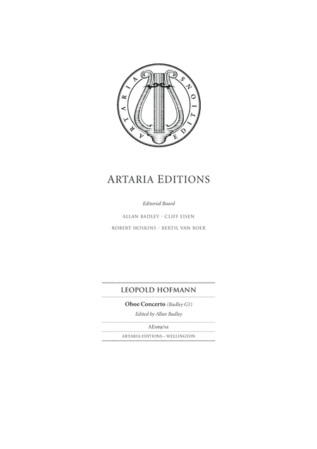 Oboe Concerto in G major (Badley G1, Study Edition) (arr. Artaria Editions)