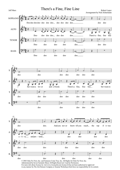 There's A Fine, Fine Line (arr. Nick Schurmann)