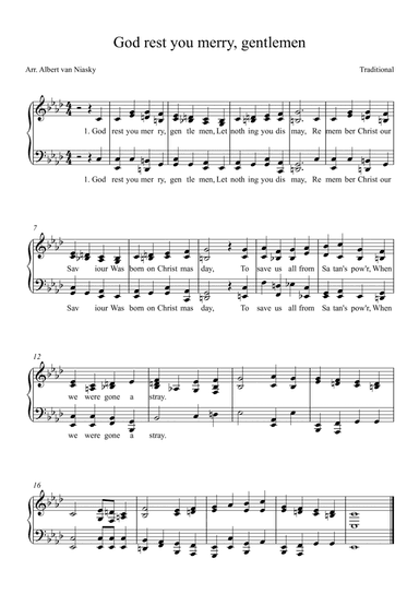 God rest you merry, gentlemen_C minor key (arr. Albert van Niasky)