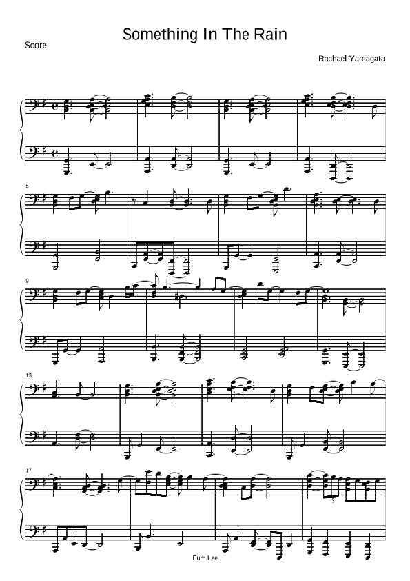 Something In The Rain (arr. Eum Lee)