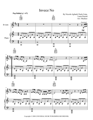 Invece No (arr. Musikeo)