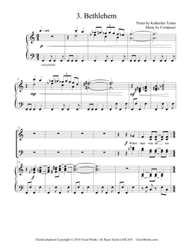 3. Bethlehem (All Heaven and it was One Hour Old) : SATB Choir & Piano