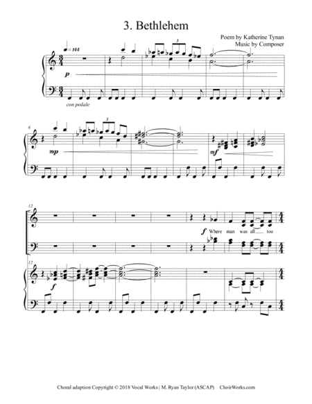 3. Bethlehem (All Heaven and it was One Hour Old) : SATB Choir & Piano