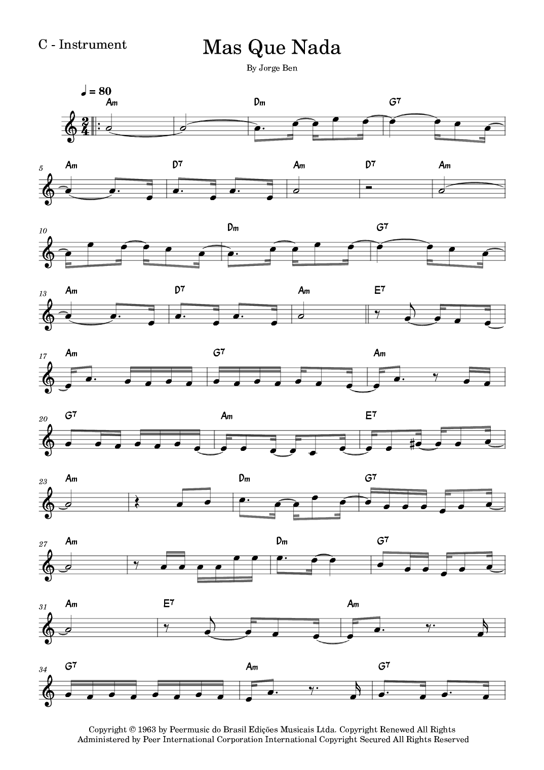 Mas Que Nada (arr. Fabio Eduardo de Oliveira)
