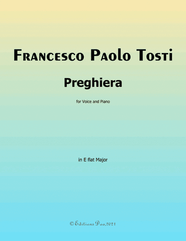 Preghiera  by Tosti,  in E flat Major, (arr. Editions Dao)