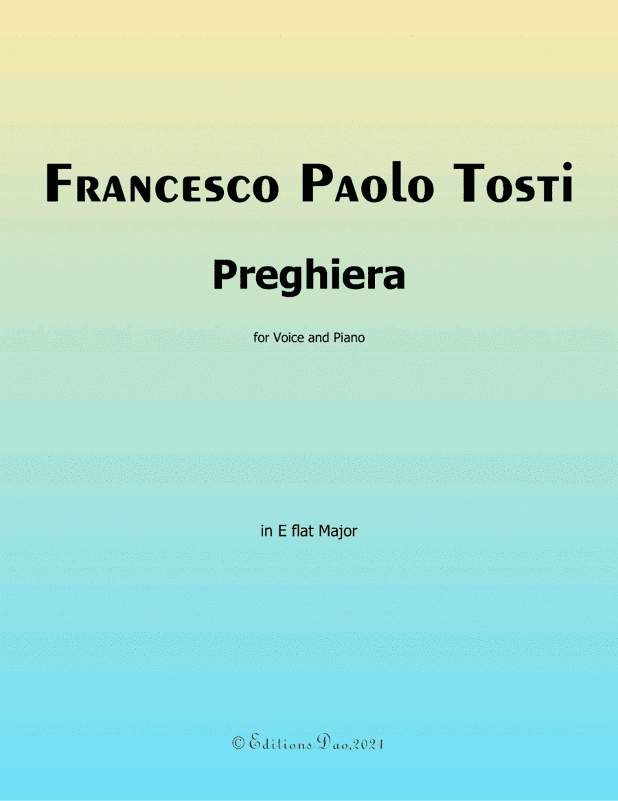 Preghiera  by Tosti,  in E flat Major, (arr. Editions Dao)