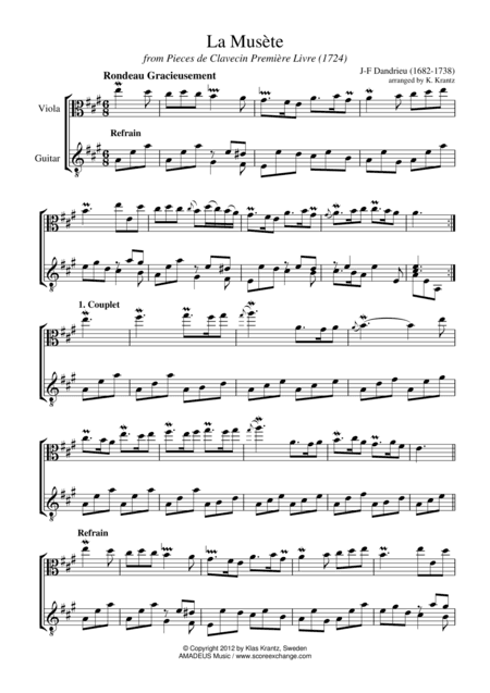 La musete for viola and guitar (arr. Amadeus Music)