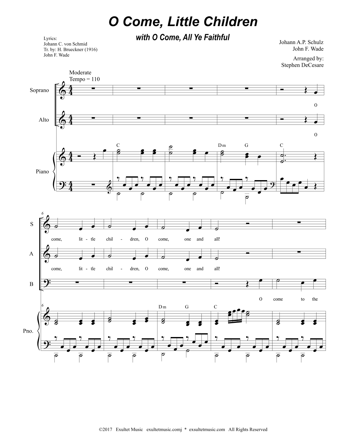 O Come, Little Children (with "O Come, All Ye Faithful") (SAB) (arr. Stephen DeCesare)