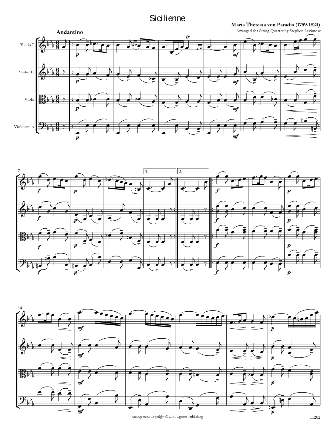 Sicilienne (arr. Stephen Levintow)
