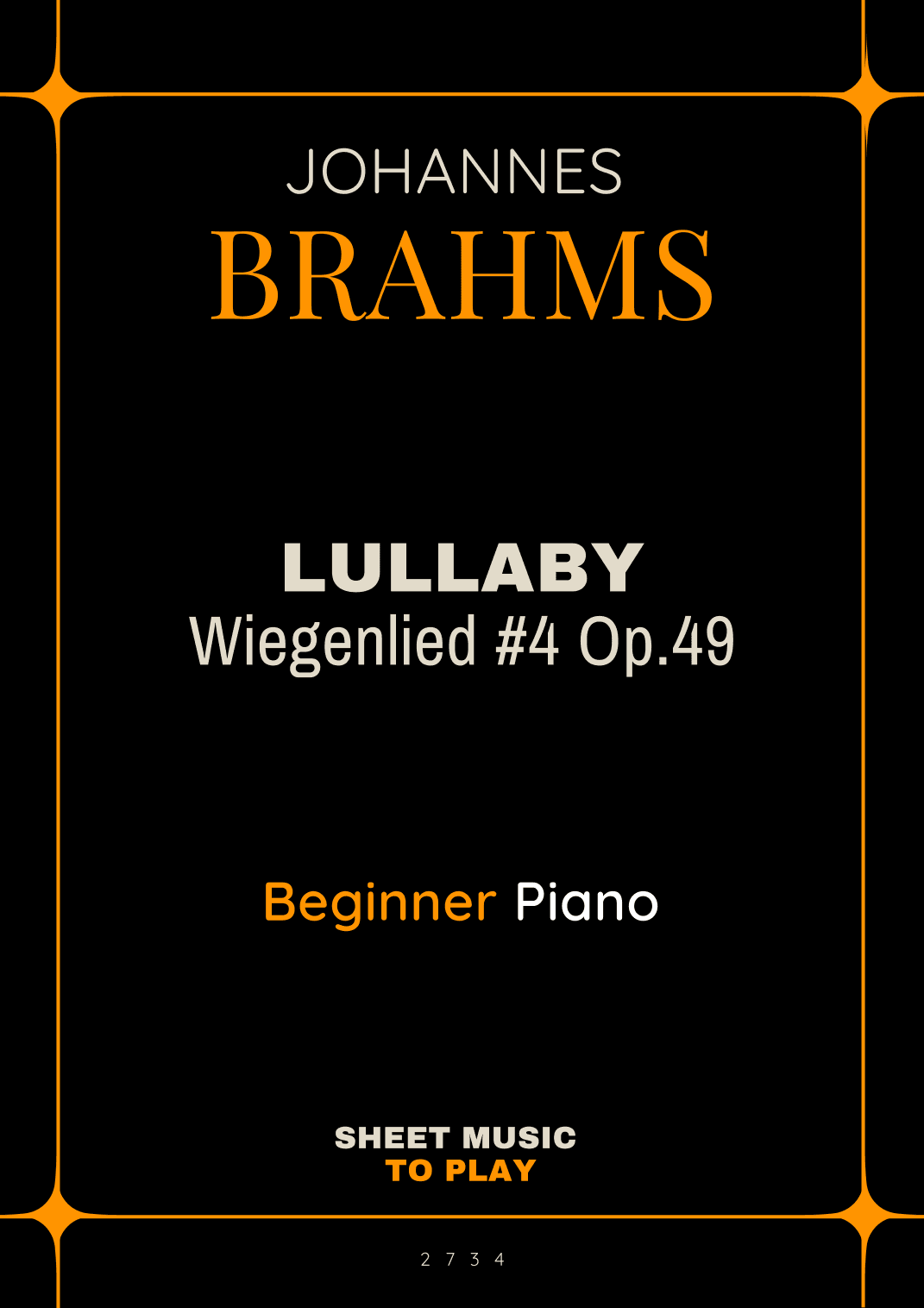 Brahms' Lullaby - Easy Piano (Full Score) (arr. César Madeira)