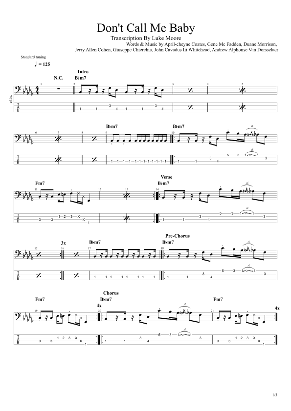 Don't Call Me Baby (original Mix-edit) (arr. Luke Moore)