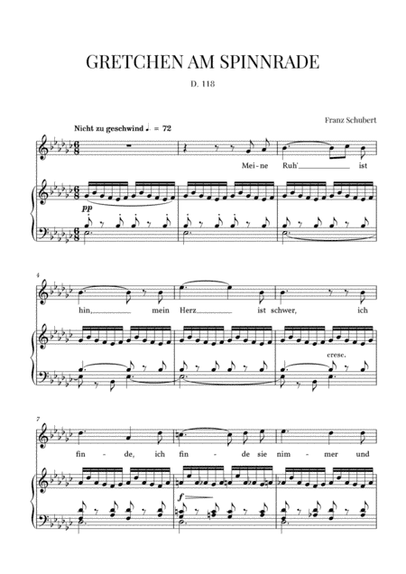 Gretchen am Spinnrade, D. 118 (E-flat minor) (arr. Cadenza Editions)