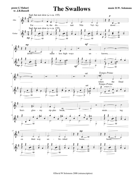The Swallows (alto and classical guitar)