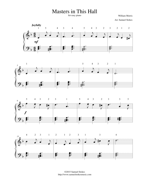 Masters in this Hall - for easy piano (arr. Samuel Stokes)