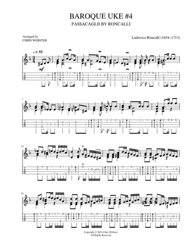 Baroque Uke #4 Passacaglii by Roncalli (arr. Chris Webster)