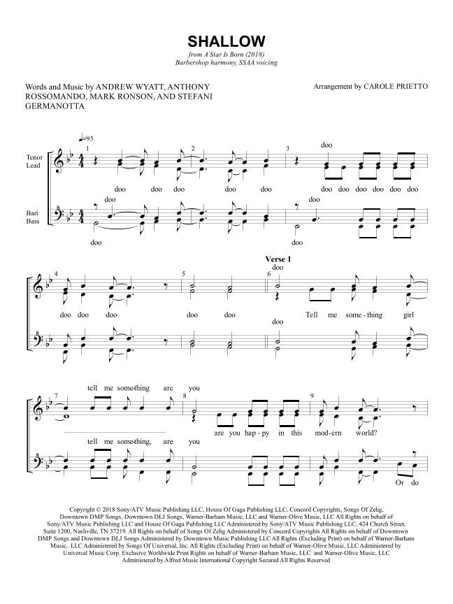 Shallow (arr. CAROLE PRIETTO)