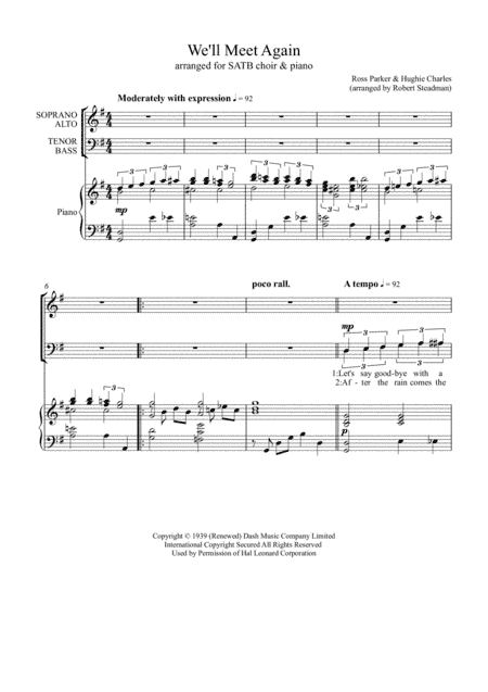 We'll Meet Again (arr. Robert Steadman)