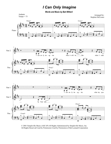 I Can Only Imagine (arr. Stephen DeCesare)