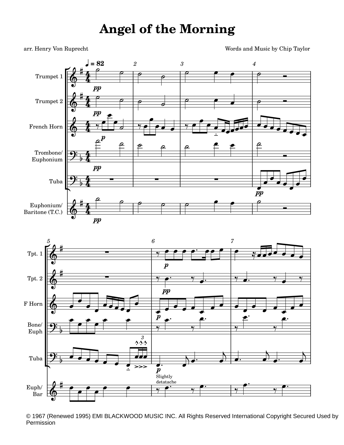 Angel Of The Morning (arr. Henry Von Ruprecht)
