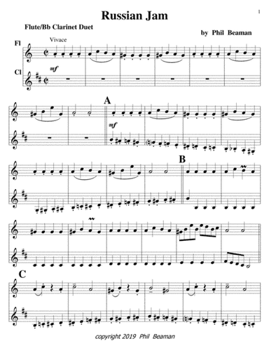 Russian Jam- flute and clarinet duet
