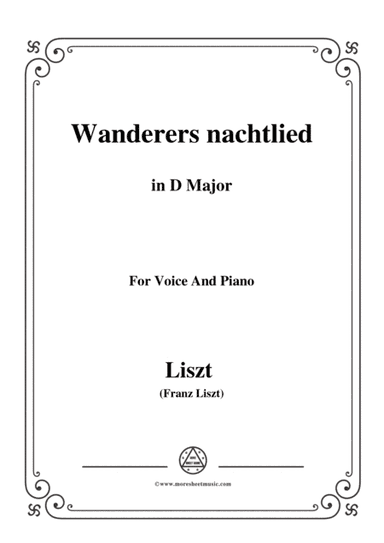 Liszt-Wanderers nachtlied in D Major,for Voice and Piano (arr. MSM)