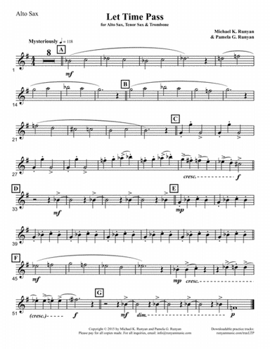 Let Time Pass, for Alto Sax, Tenor Sax & Trombone  (Alto Sax part only)
