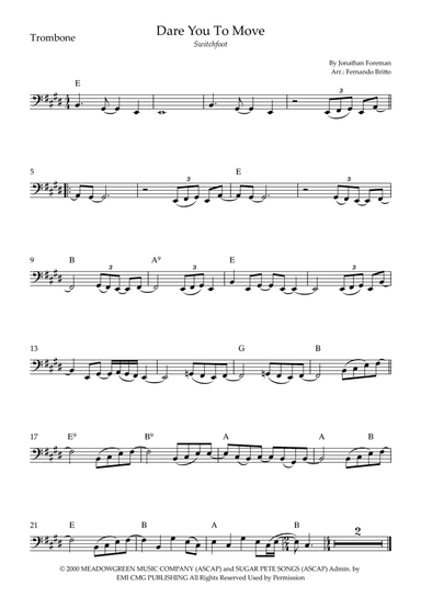Dare You To Move (arr. Fernando Britto)