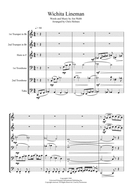 Wichita Lineman (arr. Chris Holmes)