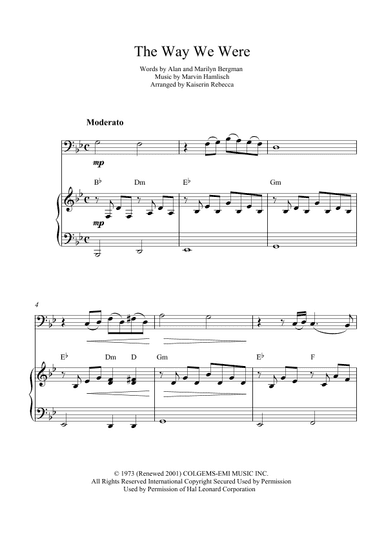 The Way We Were (arr. Kaiserin Rebecca)