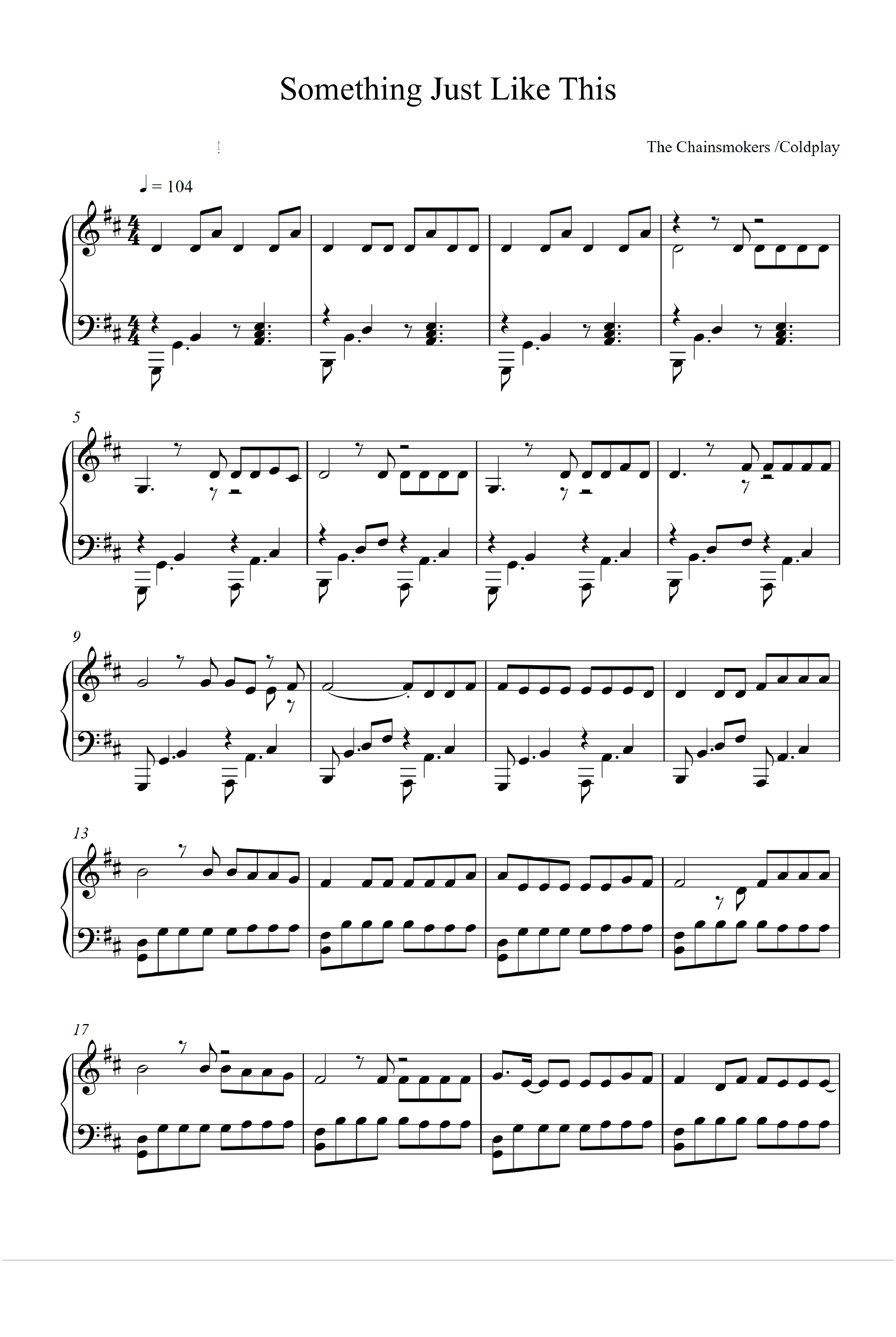 Something Just Like This (arr. Andrew Taggart)
