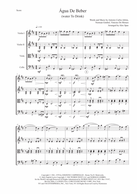 Água De Beber (water To Drink) (arr. Alex Spas)