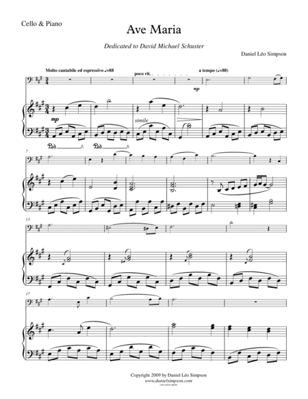 Ave Maria (for Cello & Piano)