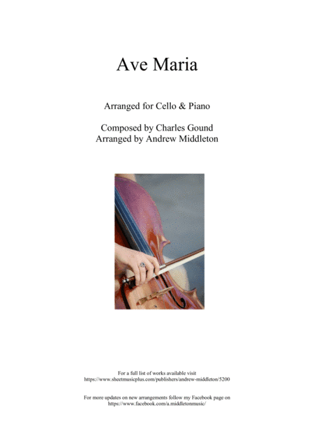 Ave Maria arranged for Cello and Piano (arr. Andrew Middleton)