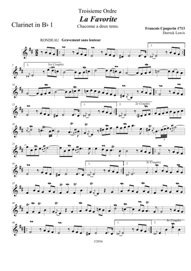 COUPERIN Le GRAND  La Favorite  from the Troisieme Ordre of Keyboard Pieces.1713 (arr. Derrick Lewis)