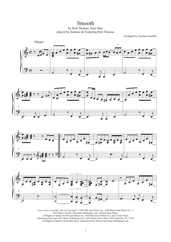 Smooth (arr. Gaetano Scalfidi)