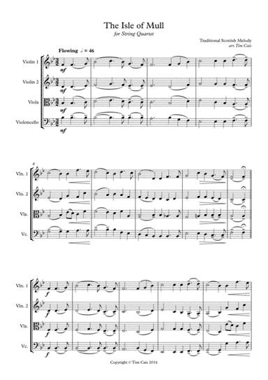 The Isle Of Mull - String Quartet (arr. Tim Cais)