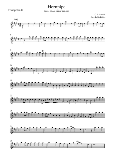 Hornpipe (G.F. Handel HWV 348-350) for Trumpet in Bb Solo (arr. Fabio Britto)