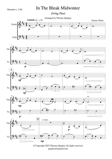 In the bleak Midwinter (arr. Thomas Quigley)