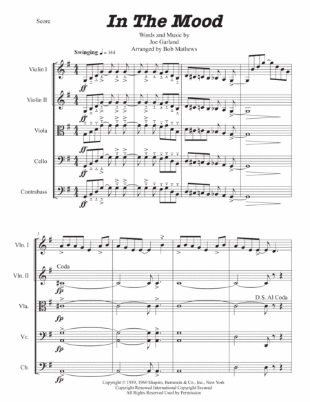In The Mood (arr. Bob Mathews)