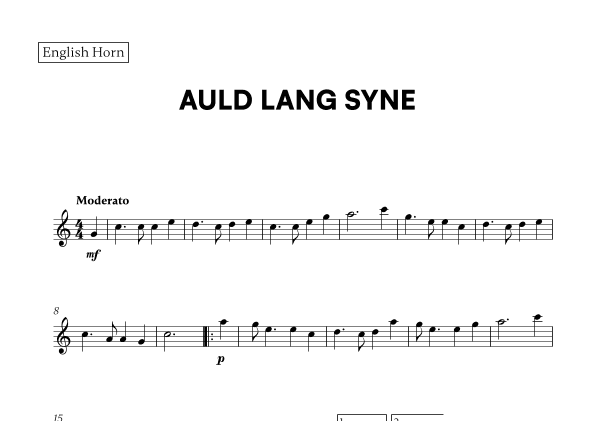 Auld Lang Syne (for English Horn) (arr. Cadenza Editions)