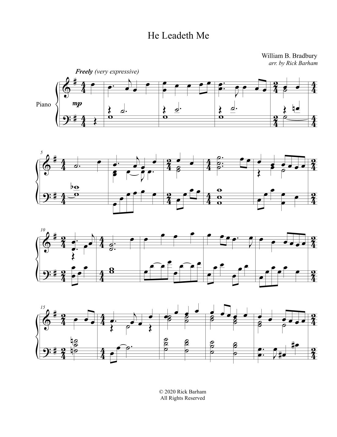 He Leadeth Me (arr. Rick Barham)