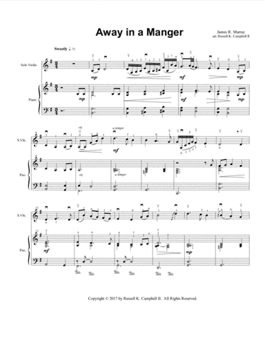 Away in a Manger (Violin and Piano Duet)