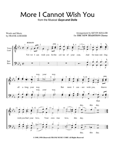 More I Cannot Wish You (arr. Kevin Keller)