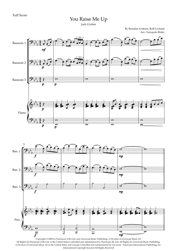 You Raise Me Up (arr. Fernando Britto)