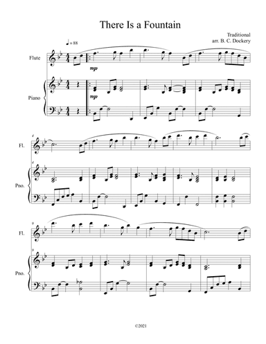 There Is a Fountain (Flute Solo) with piano accompaniment (arr. B. C. Dockery)