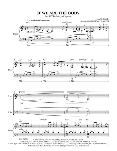 If We Are The Body (arr. Brandon Haynes)