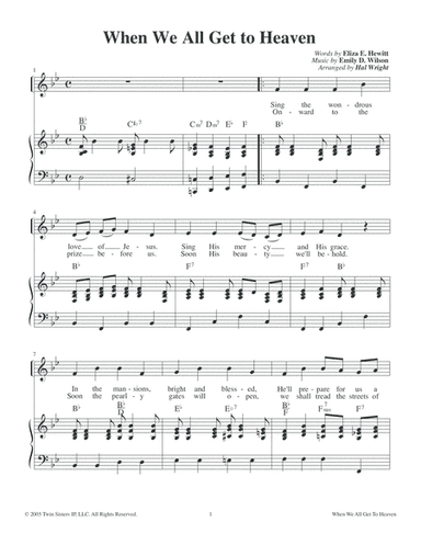 When We All Get To Heaven (arr. Hal Wright)