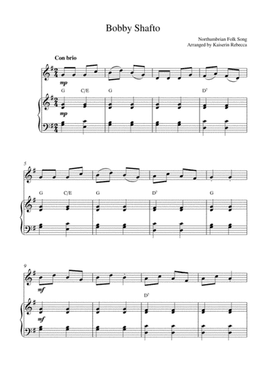 Bobby Shafto (violin solo and piano accompaniment) (arr. Kaiserin Rebecca)