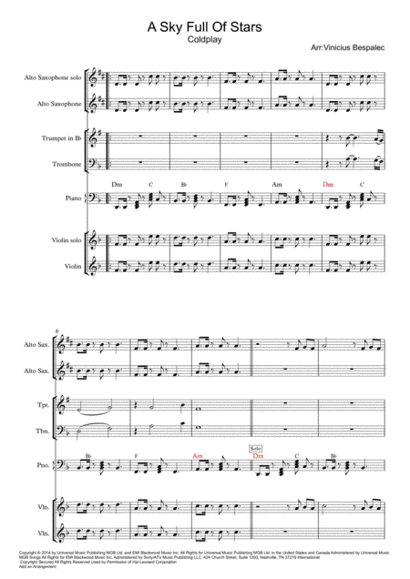 A Sky Full Of Stars (arr. Vinícius Bespalec)